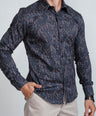 Crocodile Mens Slim Fit Evening FS Shirt Twilight