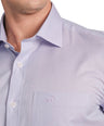 Slim Fit Full Sleeve Formal Shirt with American Placket-Lavender