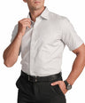 Slim Fit Short Sleeve Formal Shirt with American Placket-Ash