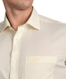 Slim Fit Short Sleeve Formal Shirt with American Placket-Shadow Lime