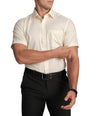 Slim Fit Short Sleeve Formal Shirt with American Placket-Shadow Lime