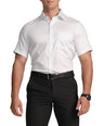 Slim Fit Short Sleeve Formal Shirt with American Placket-White