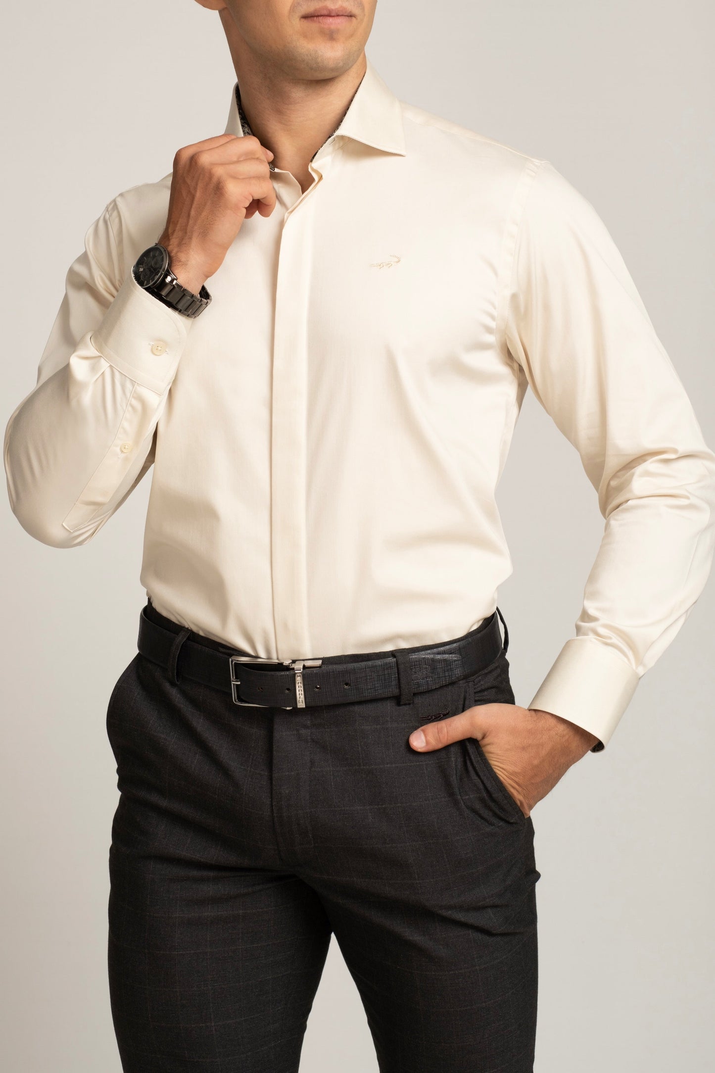 Crocodile Regular FS Shirt Brown - Creme Brulee