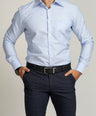 Crocodile Slim Formal Seasonal FS Shirt Blue - Little Boy Blue