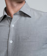 Crocodile Mens Slim Fit FS Formal Seasonal Shirt Cloud Burst