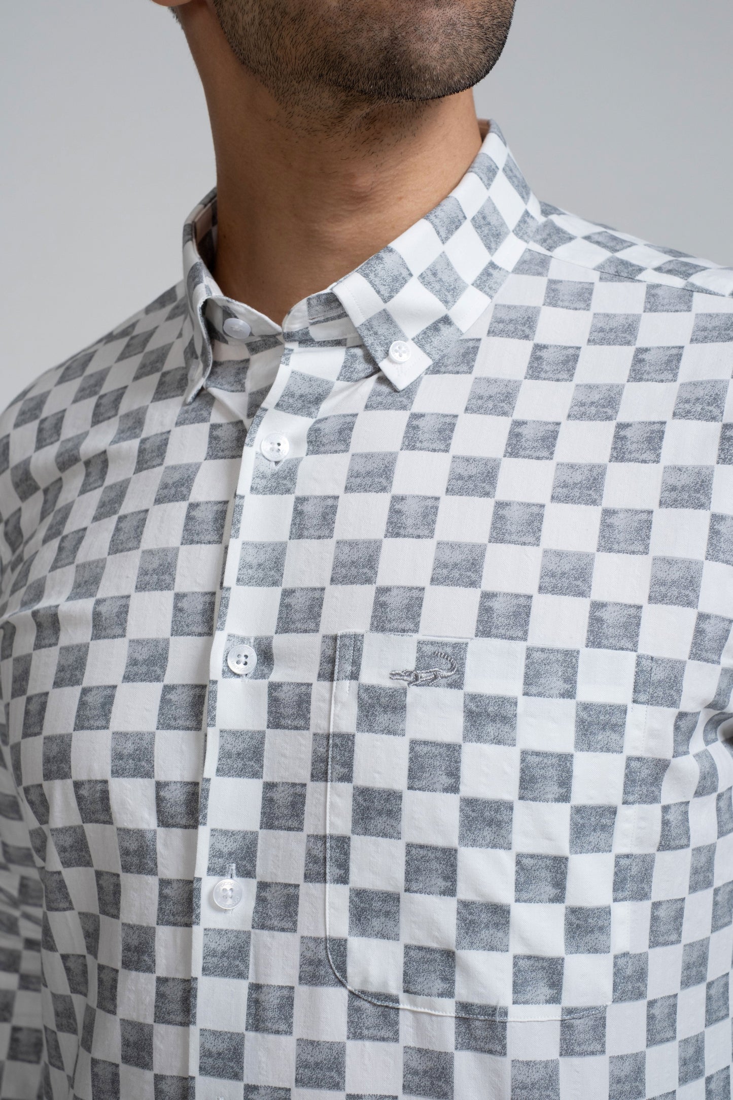 Crocodile Slim Fit Semi Casual Fs Shirt Charcoal