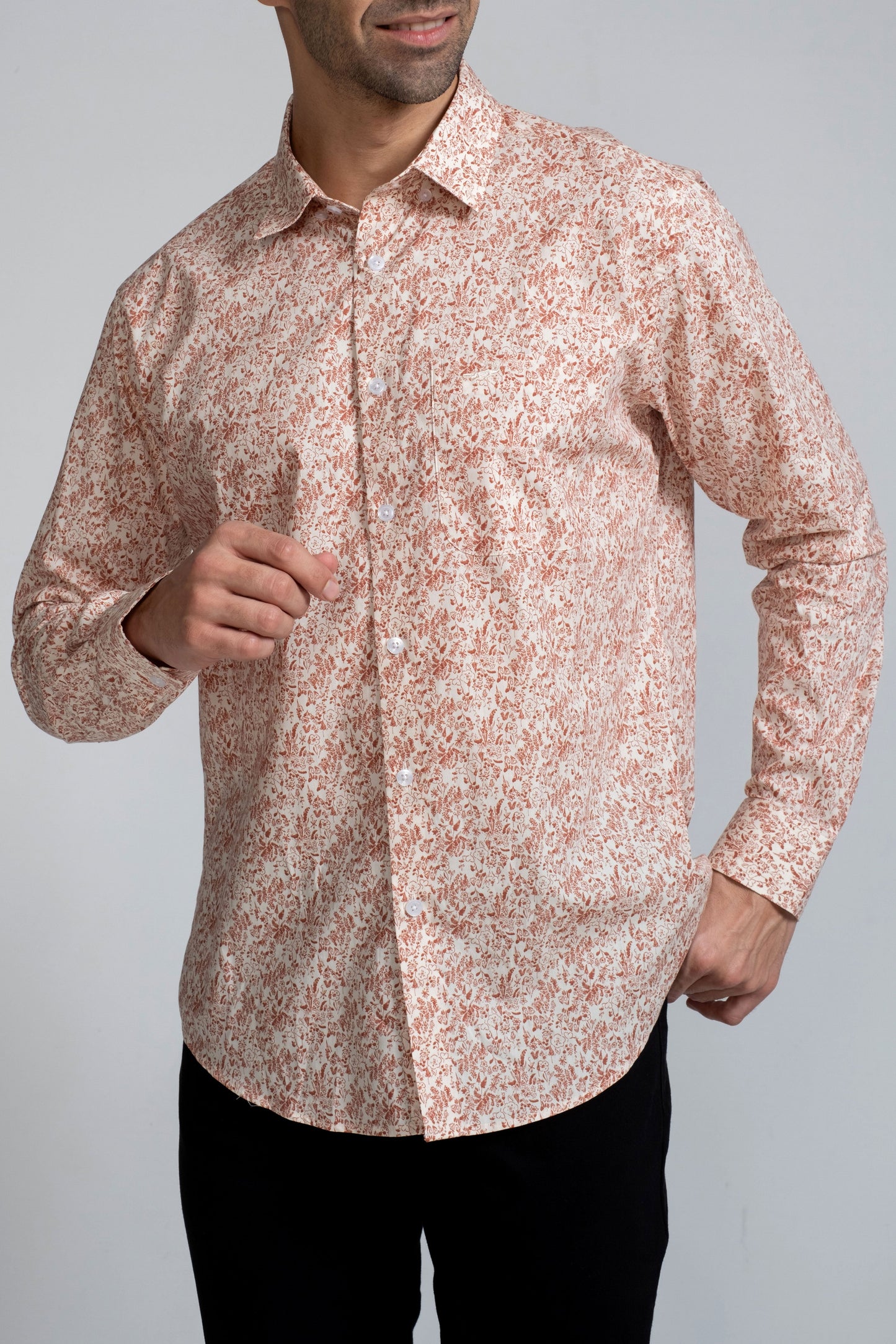 Crocodile Slim Fit Semi Casual Fs Shirt Mellow Rose