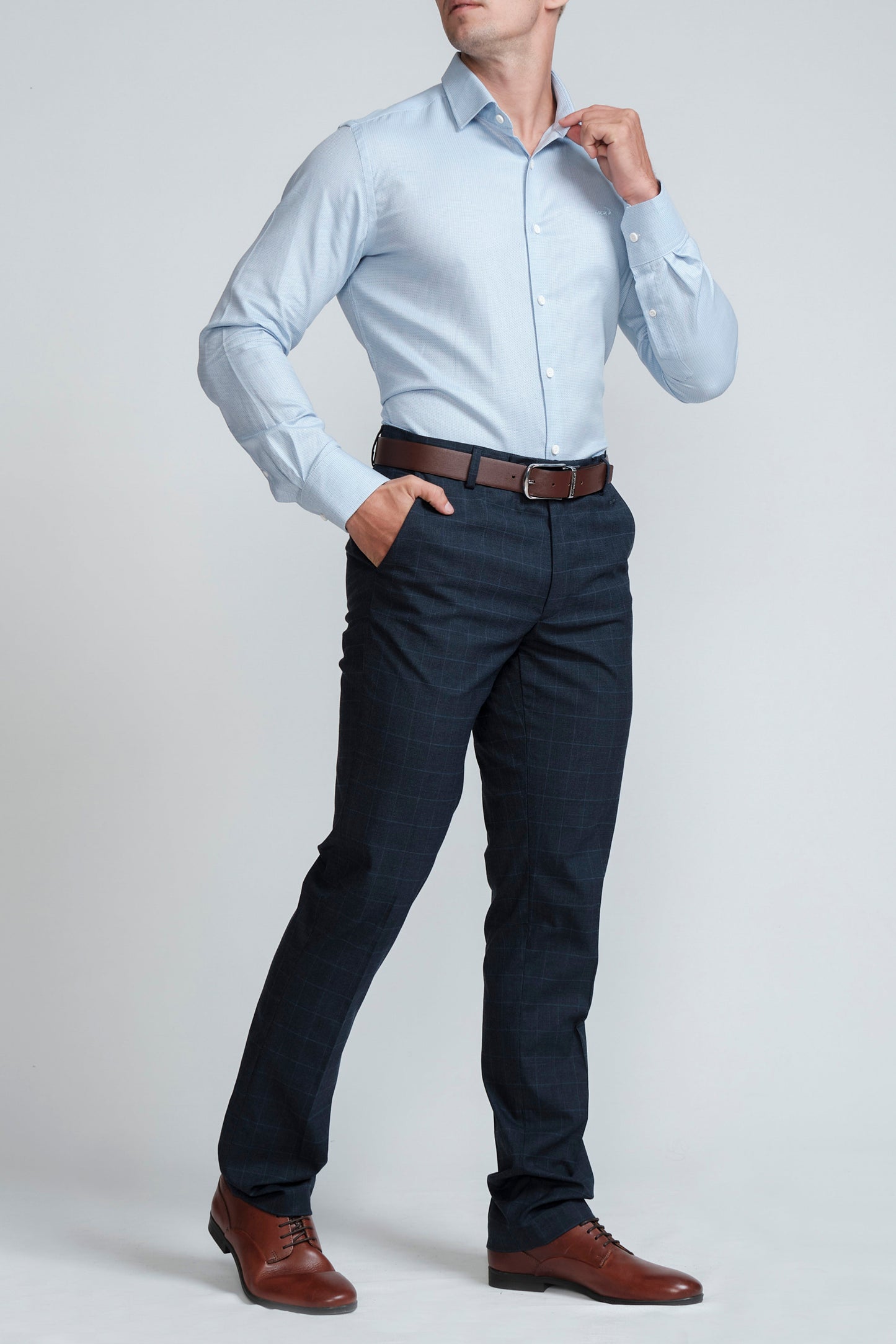Crocodile Slim Fit Formal Seasonal FS Shirt Cashmere Blue