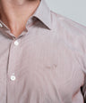 Crocodile Slim Fit Formal Seasonal FS Shirt Brown - Croissant
