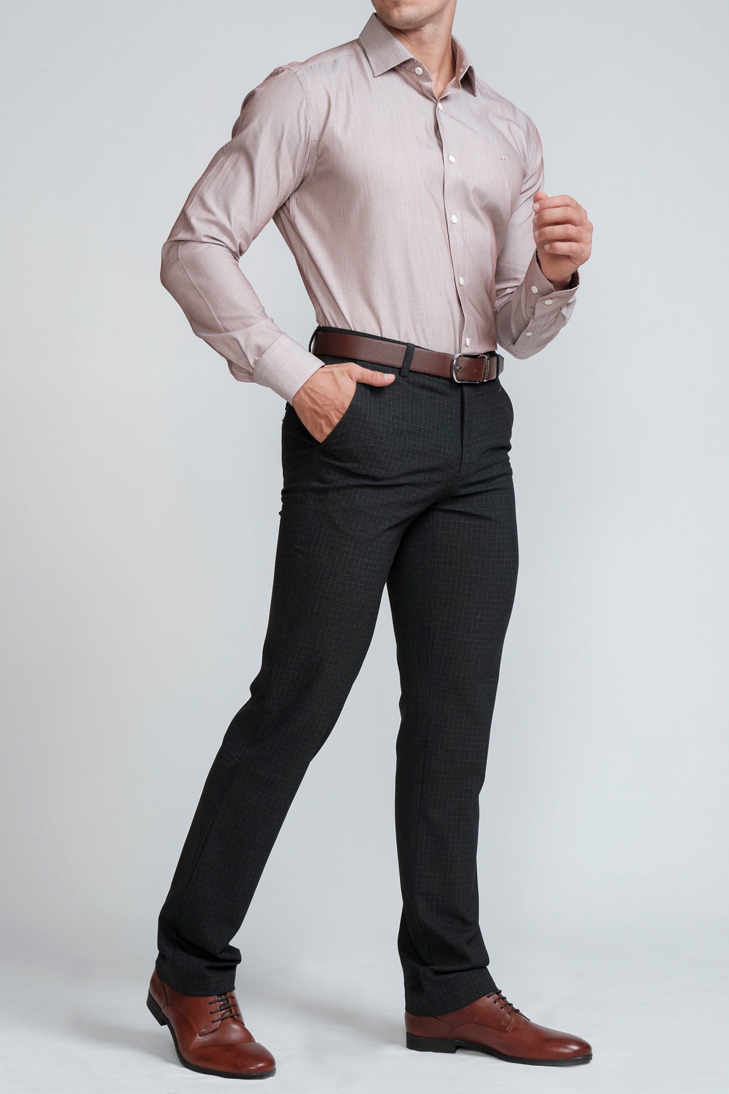 Crocodile Slim Fit Formal Seasonal FS Shirt Brown - Croissant