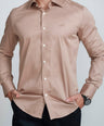 Crocodile Mens Slim FS Evening Shirt Brown - Tannin