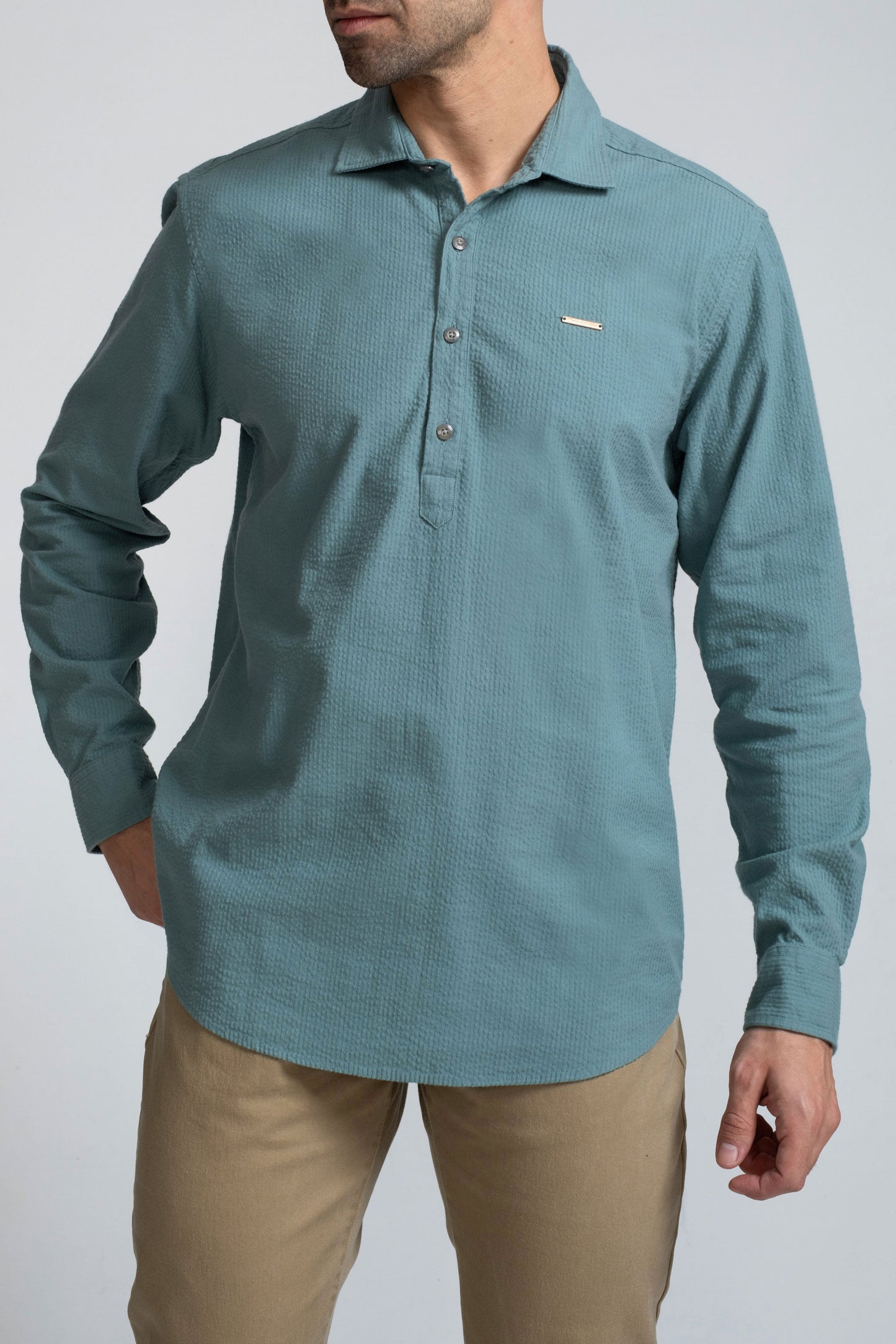 Crocodile Mens Sport Fit Semi Casual Fs Shirt Snow White
