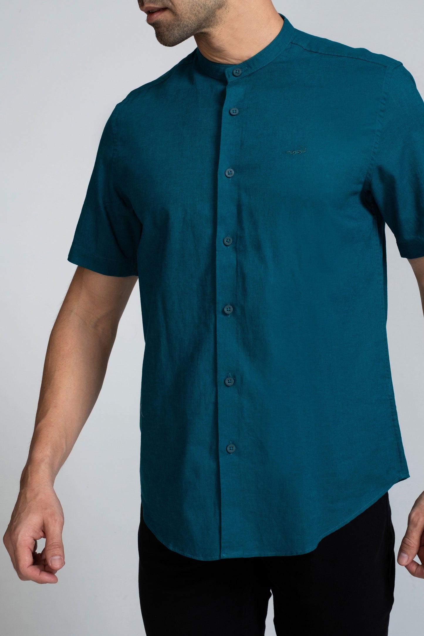 Crocodile Semi Casual Sport Fit Hs Shirt Pepper Green