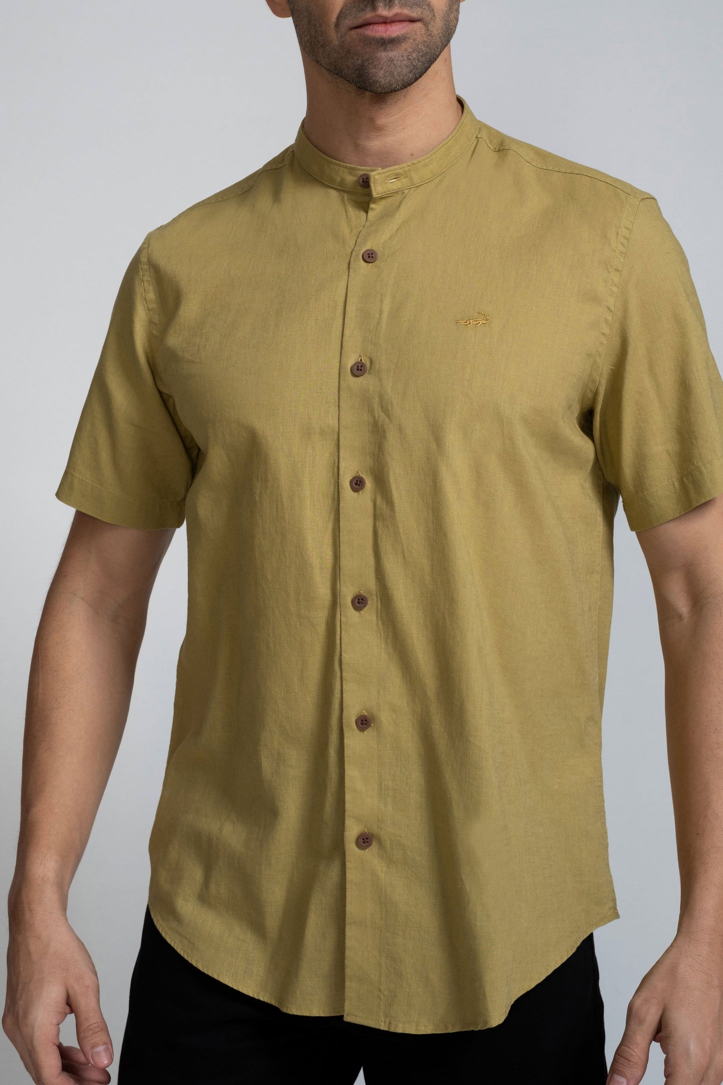 Crocodile Semi Casual Sport Fit Hs Shirt Honey