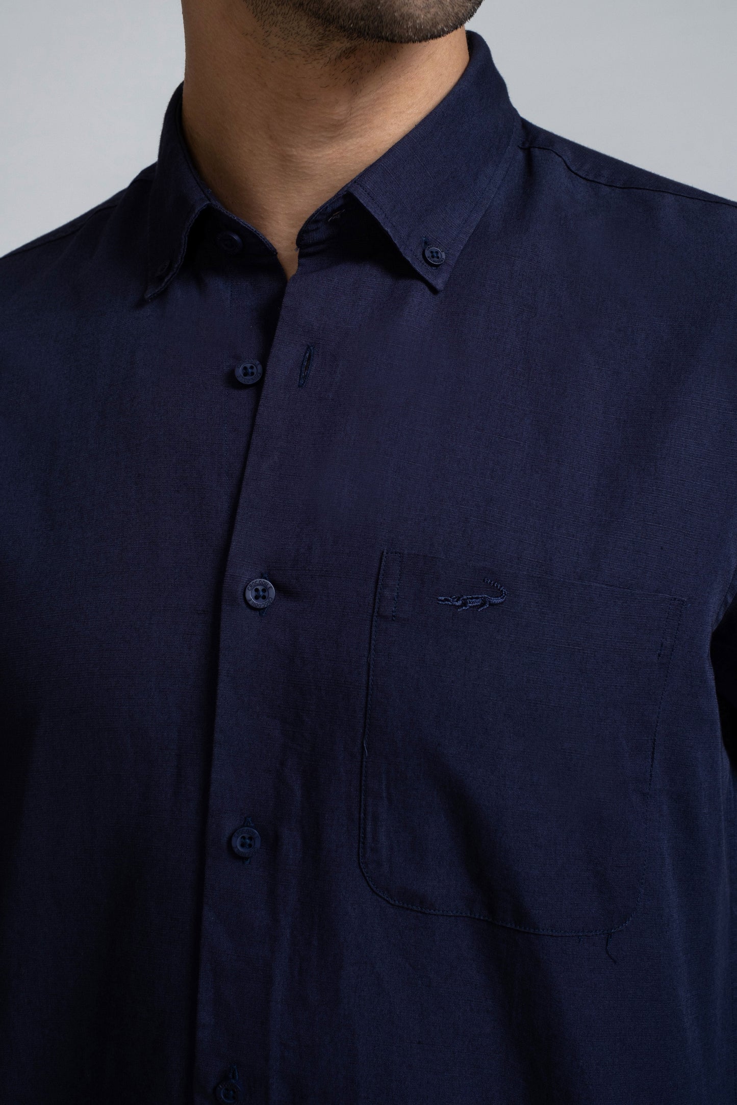 Crocodile Semi Casual Regular Fit Fs Shirt Blue - Pastel Blue