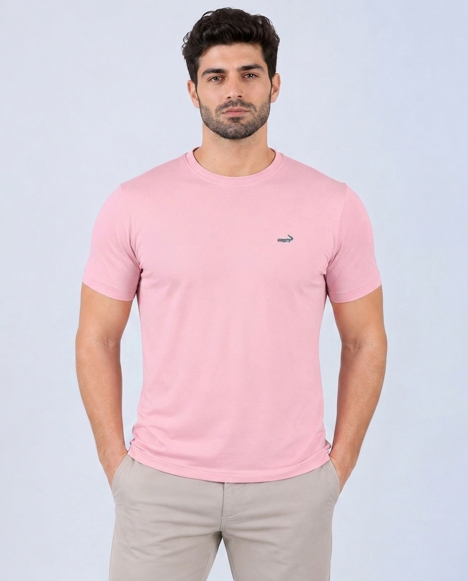 Crocodile Crew Neck  Action fit HS-L Pink