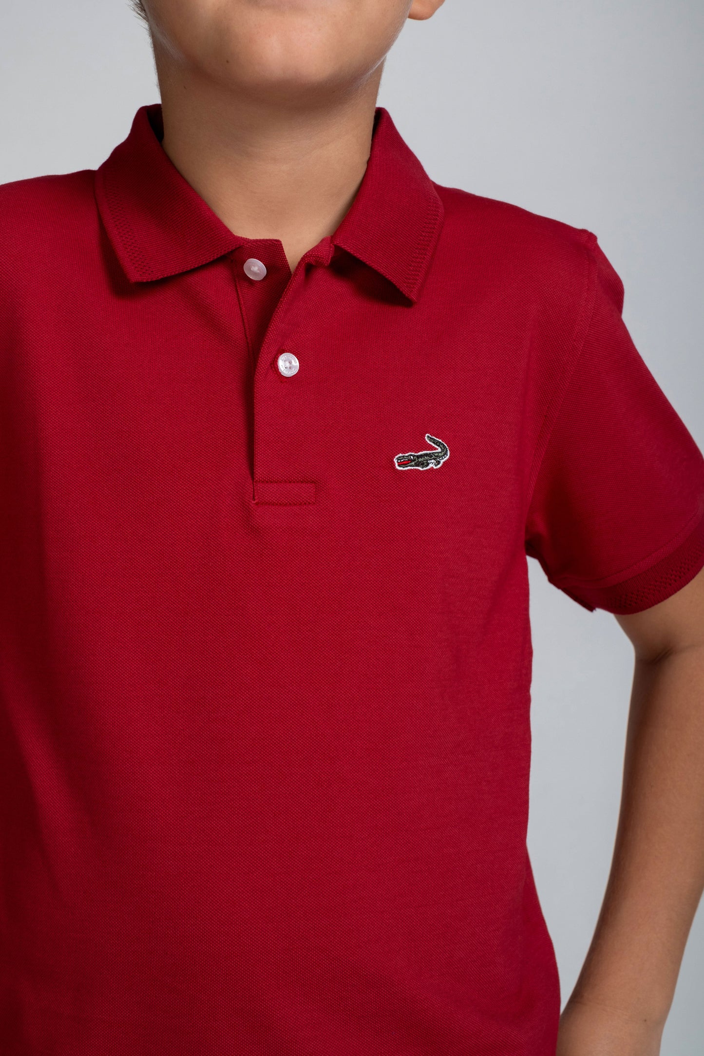 Crocodile Kids Supima Polo T Shirt Tango Red