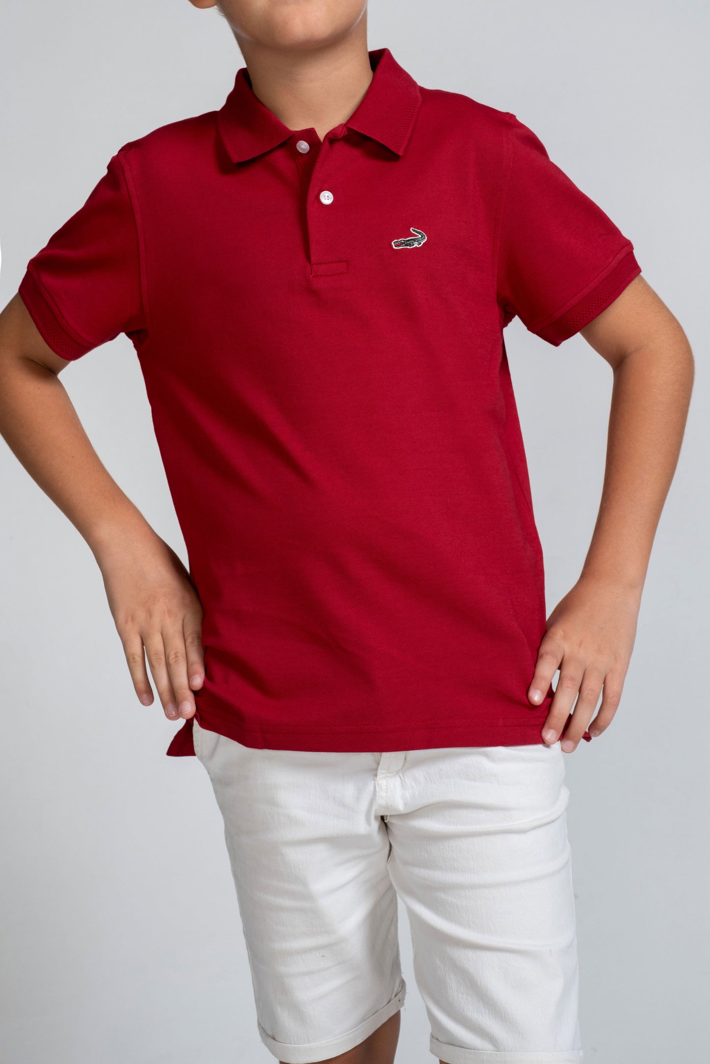 Crocodile Kids Supima Polo T Shirt Tango Red