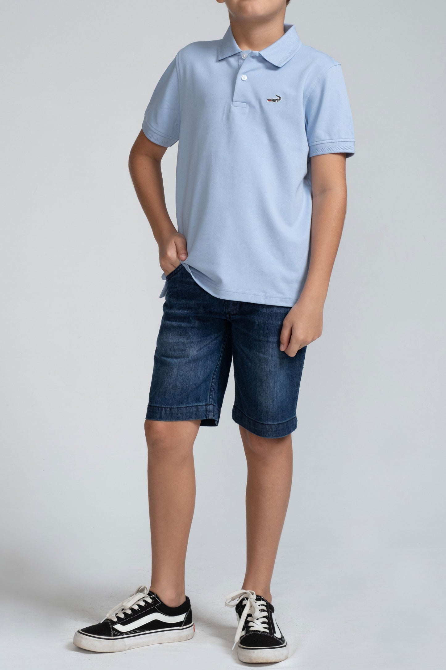 Crocodile Kids Supima Polo T Shirt Blue Bell