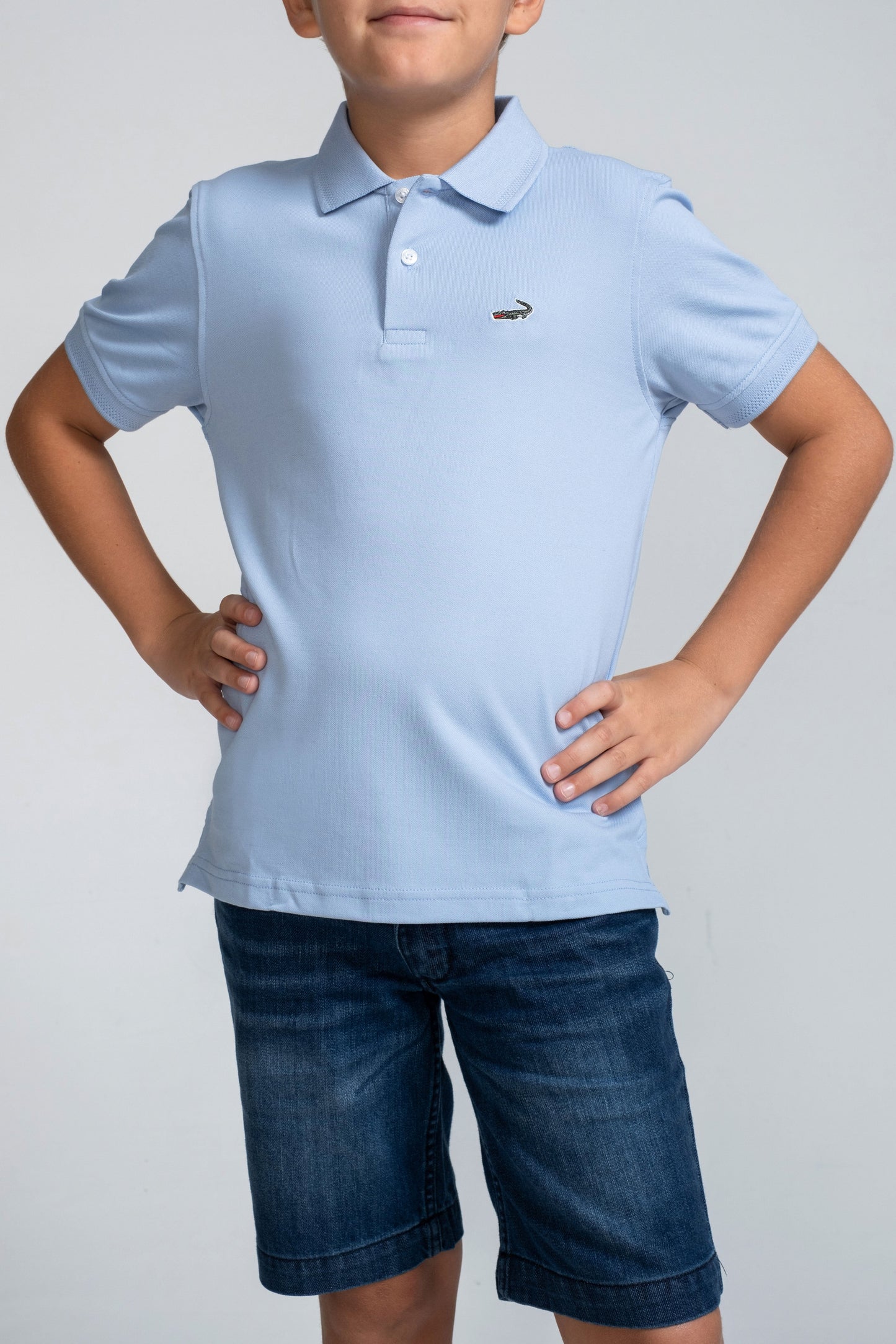 Crocodile Kids Supima Polo T Shirt Blue Bell