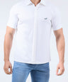 CROCODILE MEN SEMI CASUAL KNIT SLIM FIT SHIRT HS-White
