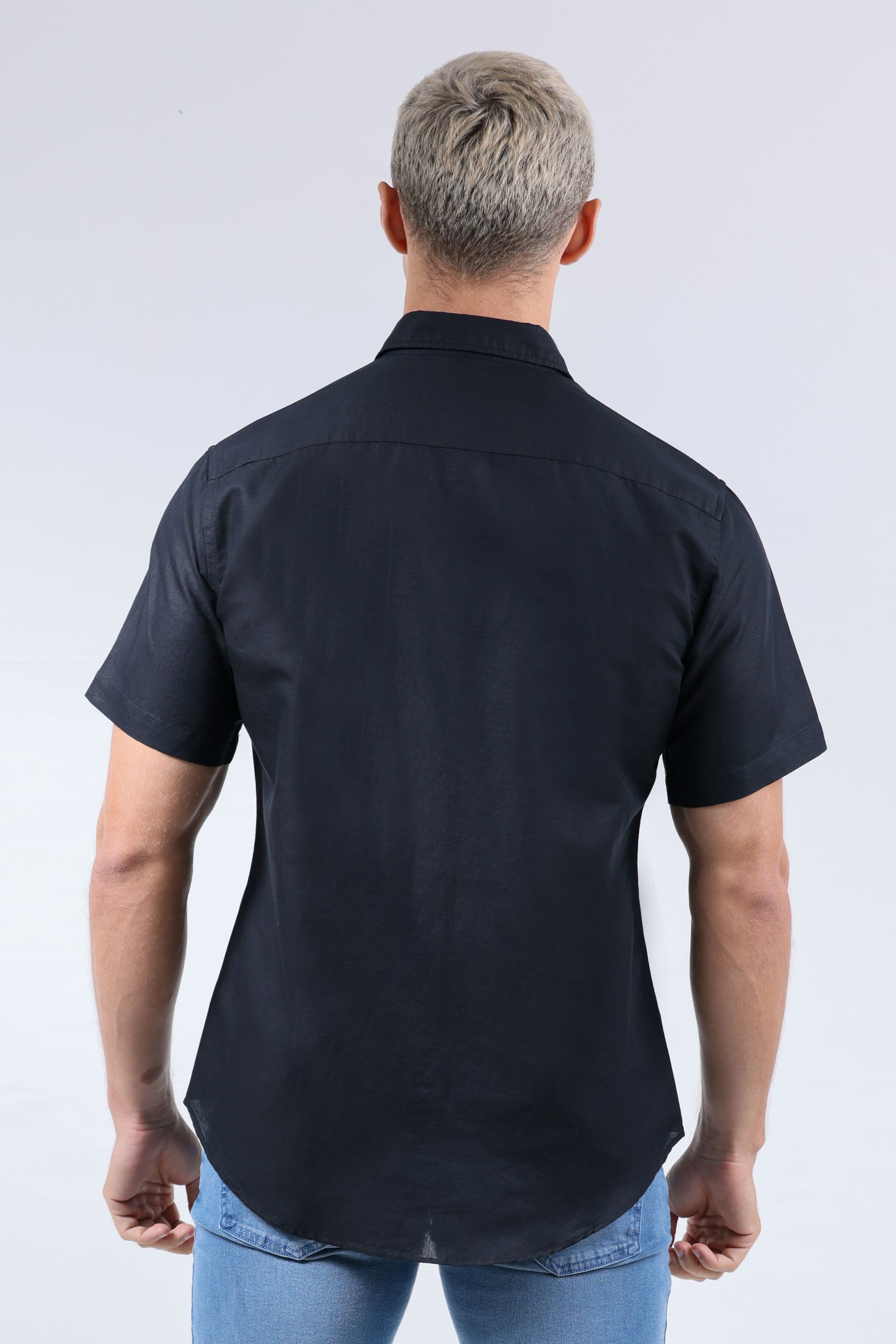 CROCODILE MEN LINEN SLIM FIT HS-BLACK