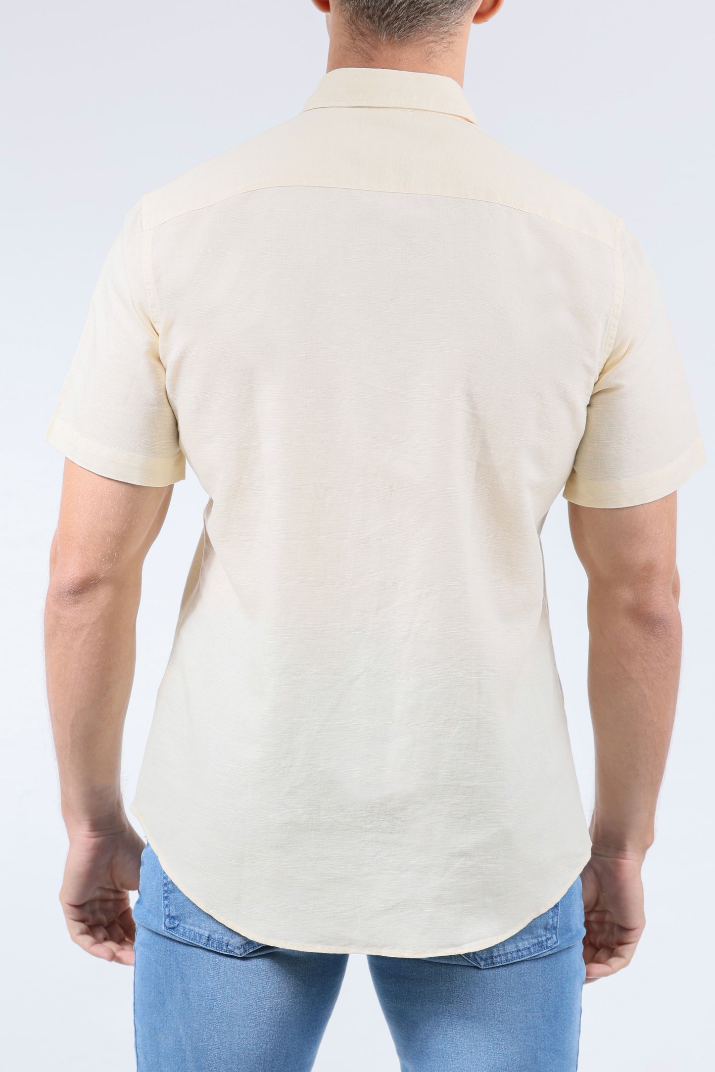 CROCODILE MEN LINEN SLIM FIT HS- BROWN SAFARI