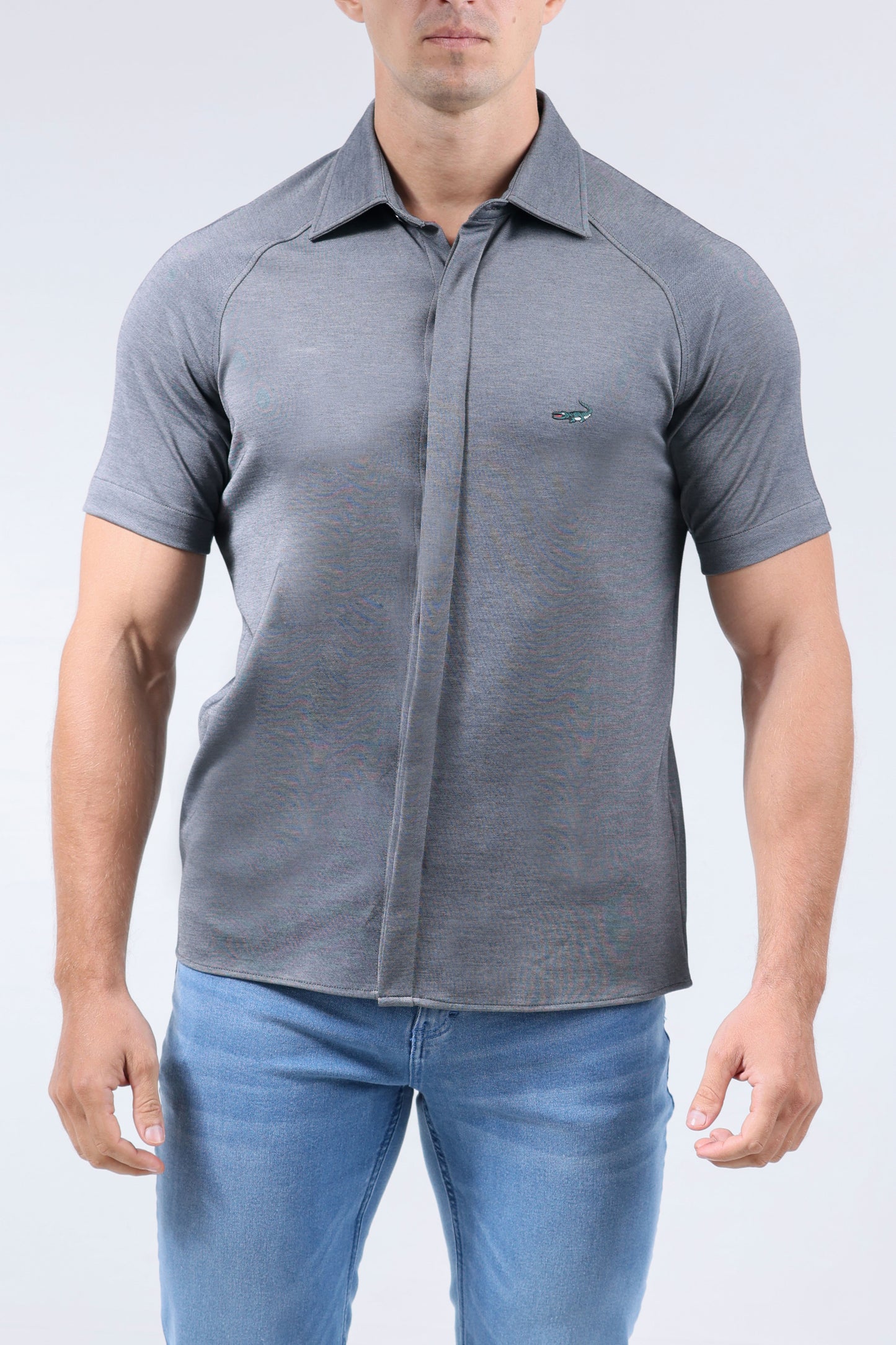 CROCODILE MEN SEMI CASUAL KNIT SLIM FIT SHIRT HS-JET SET