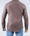CROCODILE MEN SEMI FORMAL SLIM FIT FS SHIRT-SEAL BROWN