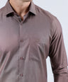 CROCODILE MEN SEMI FORMAL SLIM FIT FS SHIRT-SEAL BROWN