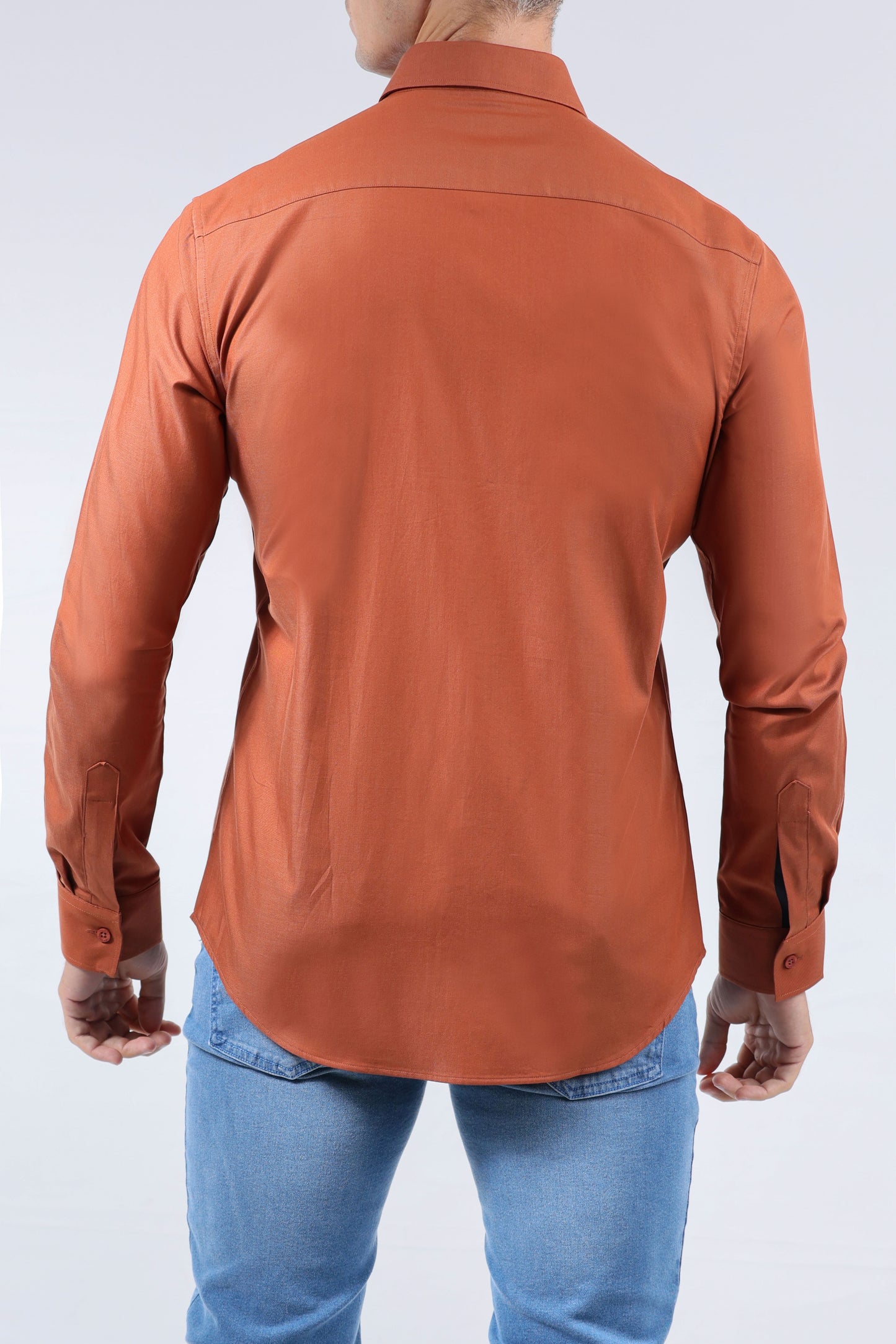 CROCODILE MEN SEMI FORMAL SLIM FIT FS SHIRT-CHOCOLATE