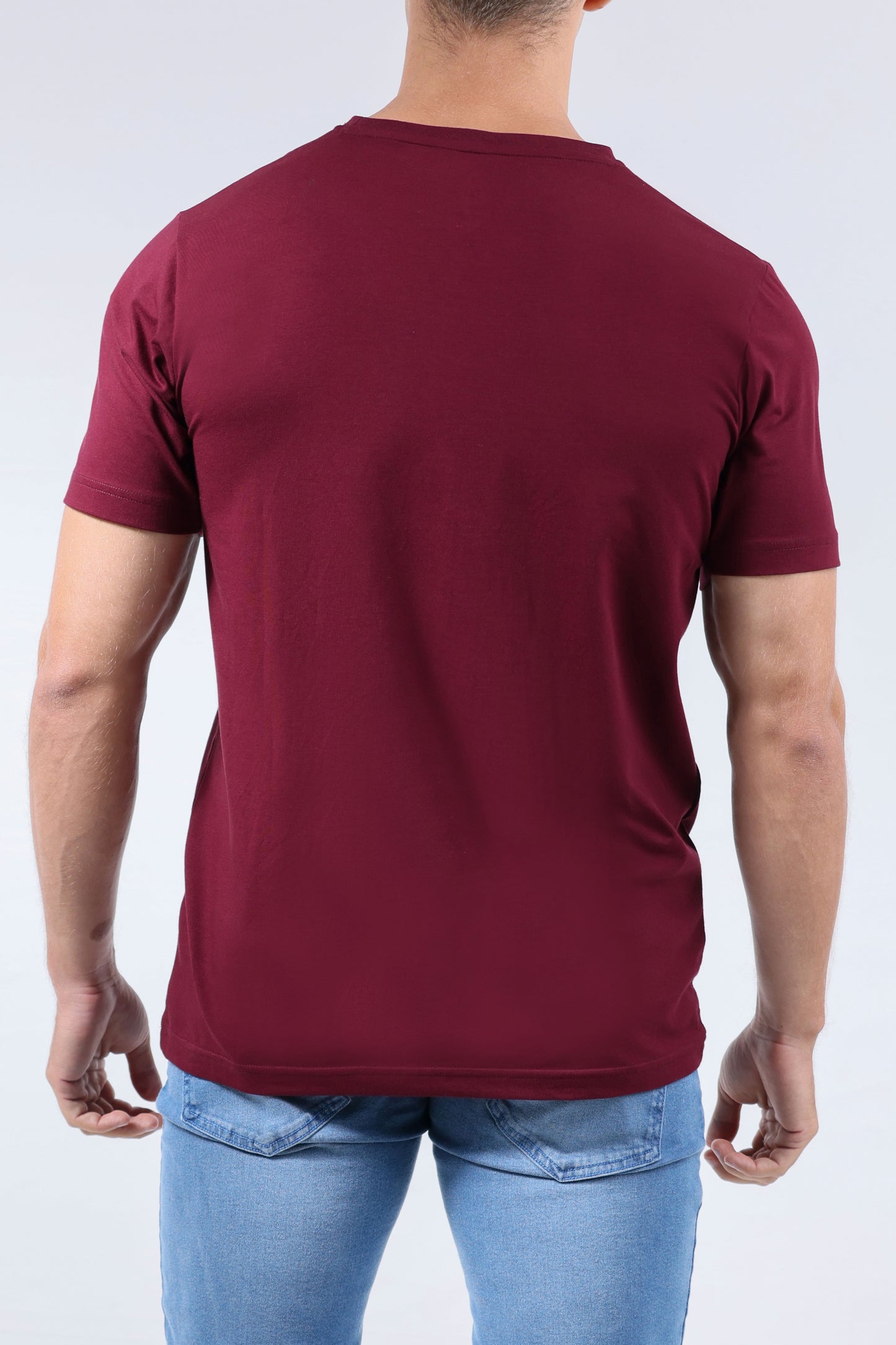 CROCODILE CREW NECK  ACTION FIT HS T SHIRT-WINDSOR WINE