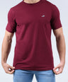 CROCODILE CREW NECK  ACTION FIT HS T SHIRT-WINDSOR WINE