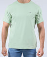CROCODILE CREW NECK  ACTION FIT HS T SHIRT-GREEN MEADOW