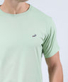 CROCODILE CREW NECK  ACTION FIT HS T SHIRT-GREEN MEADOW