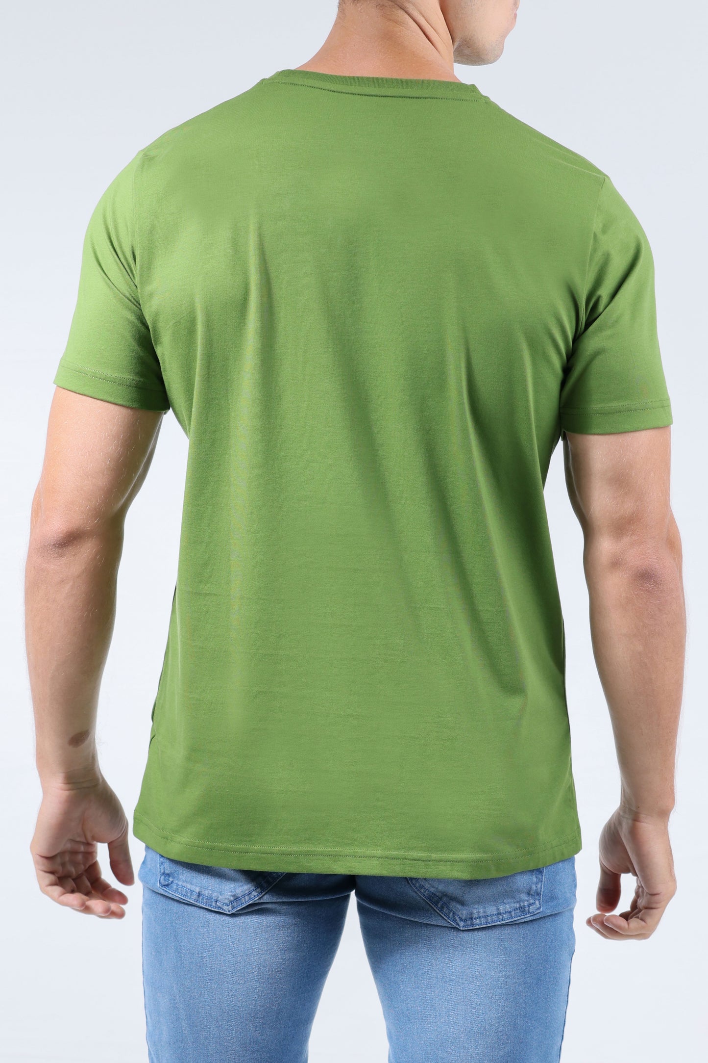 CROCODILE CREW NECK  ACTION FIT HS T SHIRT-GRASS HOPPER