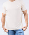 CROCODILE CREW NECK  ACTION FIT HS T SHIRT-ANTIQE WHITE