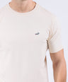 CROCODILE CREW NECK  ACTION FIT HS T SHIRT-ANTIQE WHITE