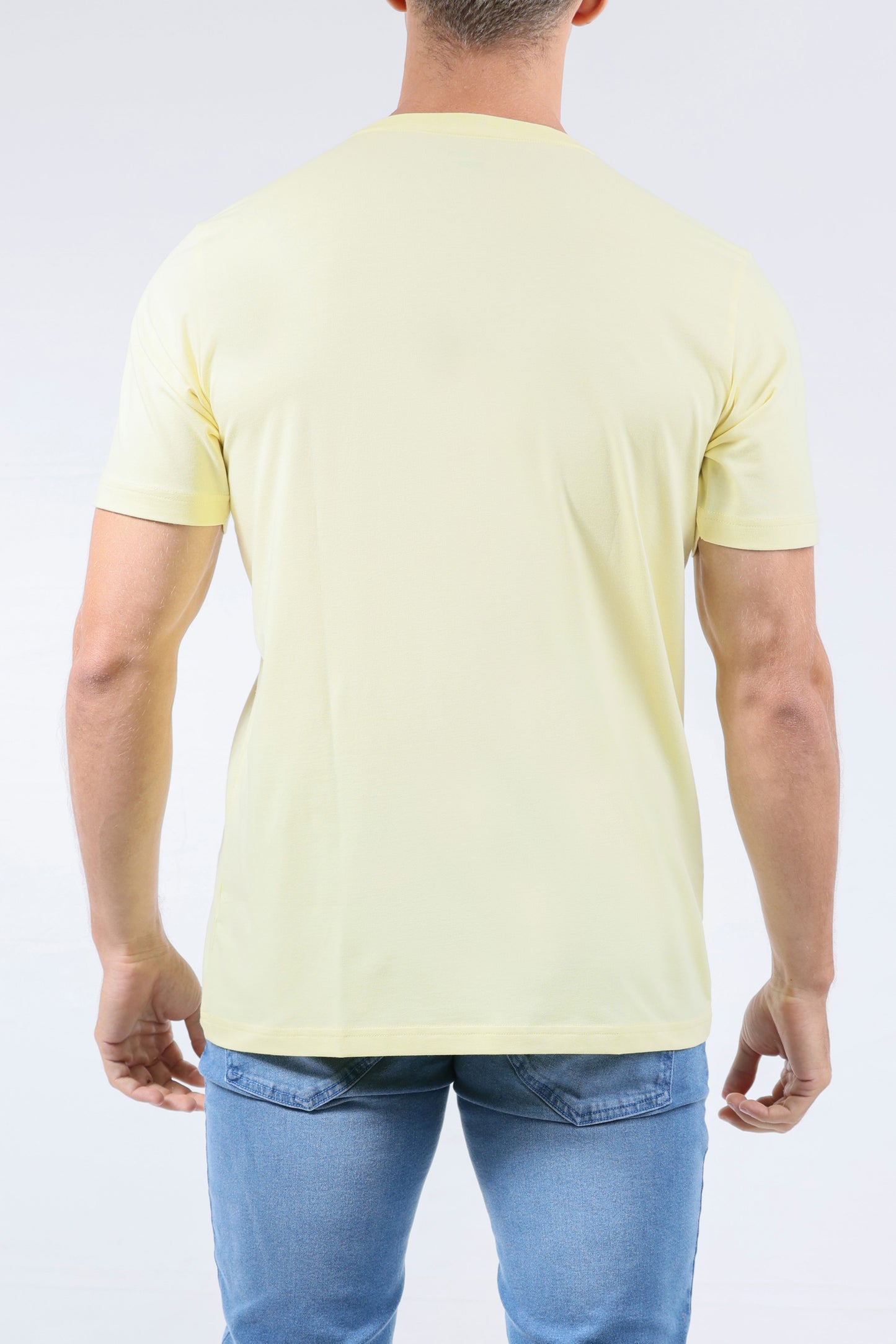 CROCODILE CREW NECK  ACTION FIT HS T SHIRT-YELLOW CUSTARD