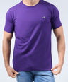 CROCODILE CREW NECK  ACTION FIT HS T SHIRT-GRAPE ROYAL