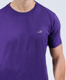 CROCODILE CREW NECK  ACTION FIT HS T SHIRT-GRAPE ROYAL