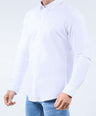 CROCODILE MEN SEMI CASUAL SLIM FIT FS SHIRT-WHITE