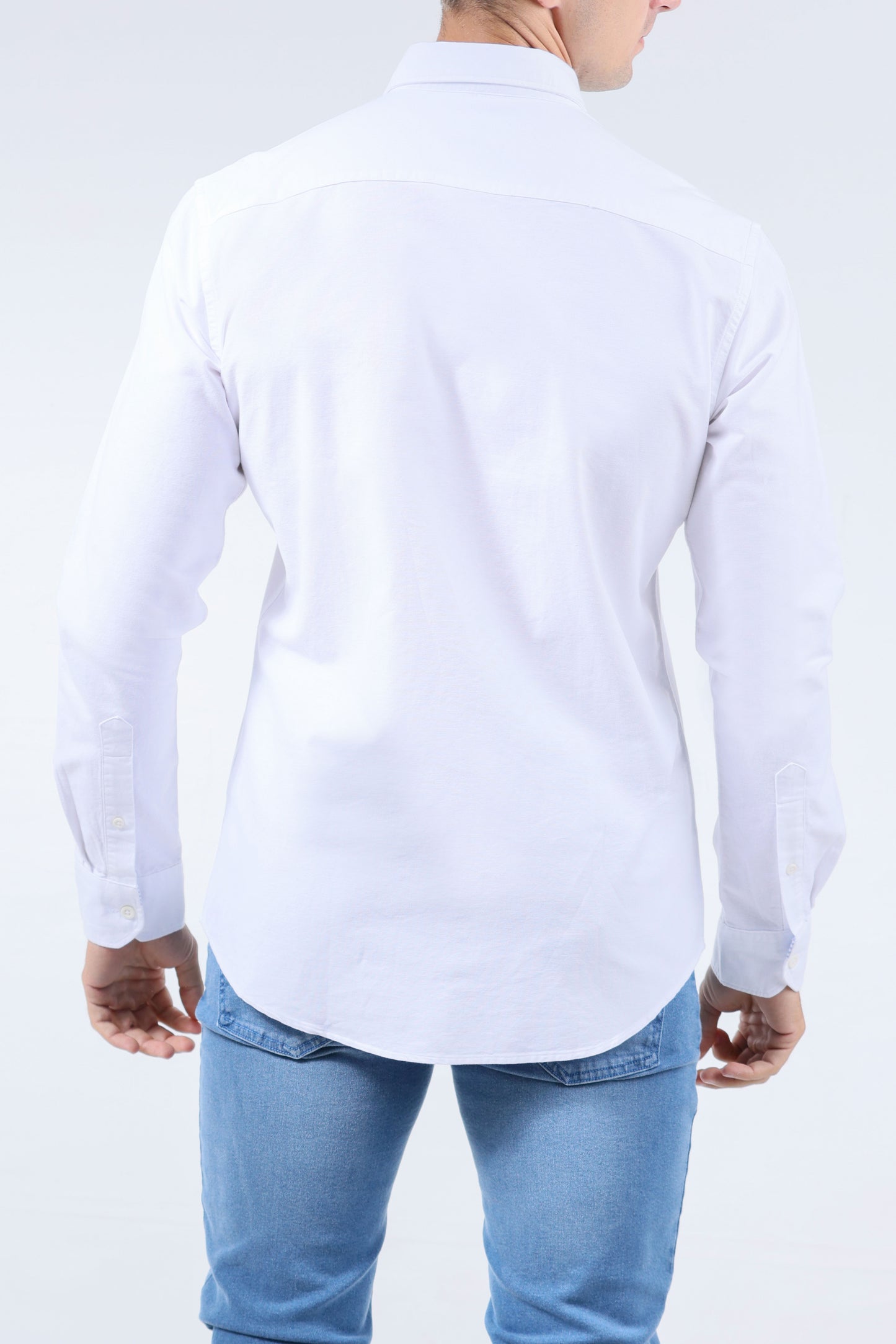 CROCODILE MEN SEMI CASUAL SLIM FIT FS SHIRT-WHITE