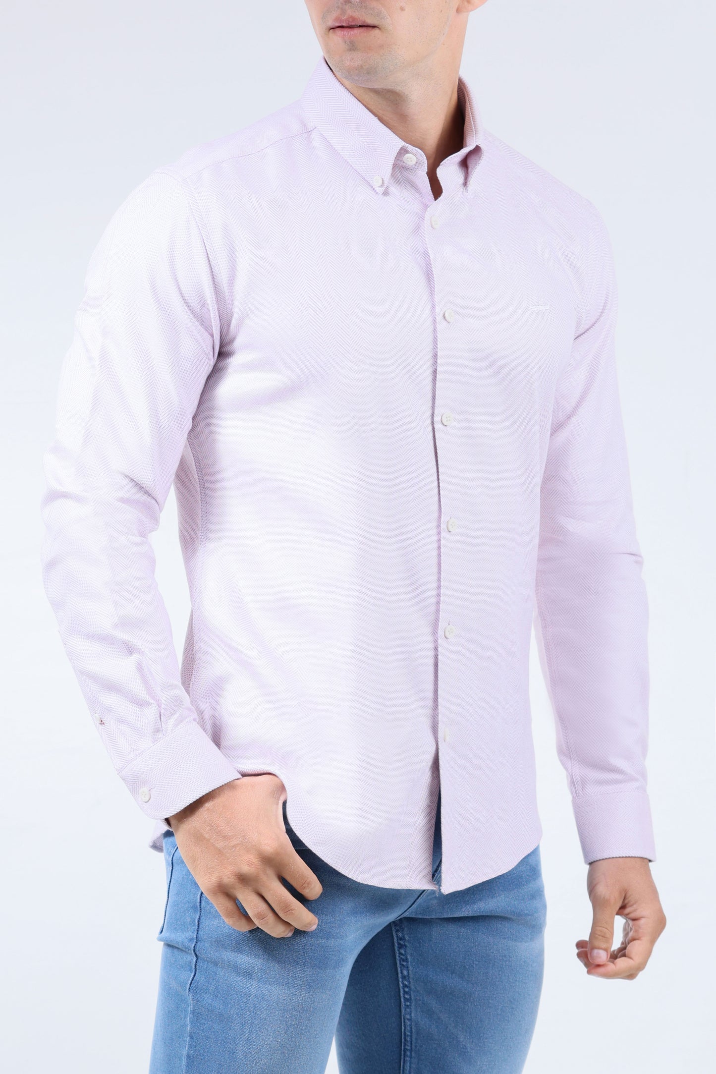 CROCODILE MEN SEMI CASUAL SLIM FIT FS SHIRT- EARTH RED