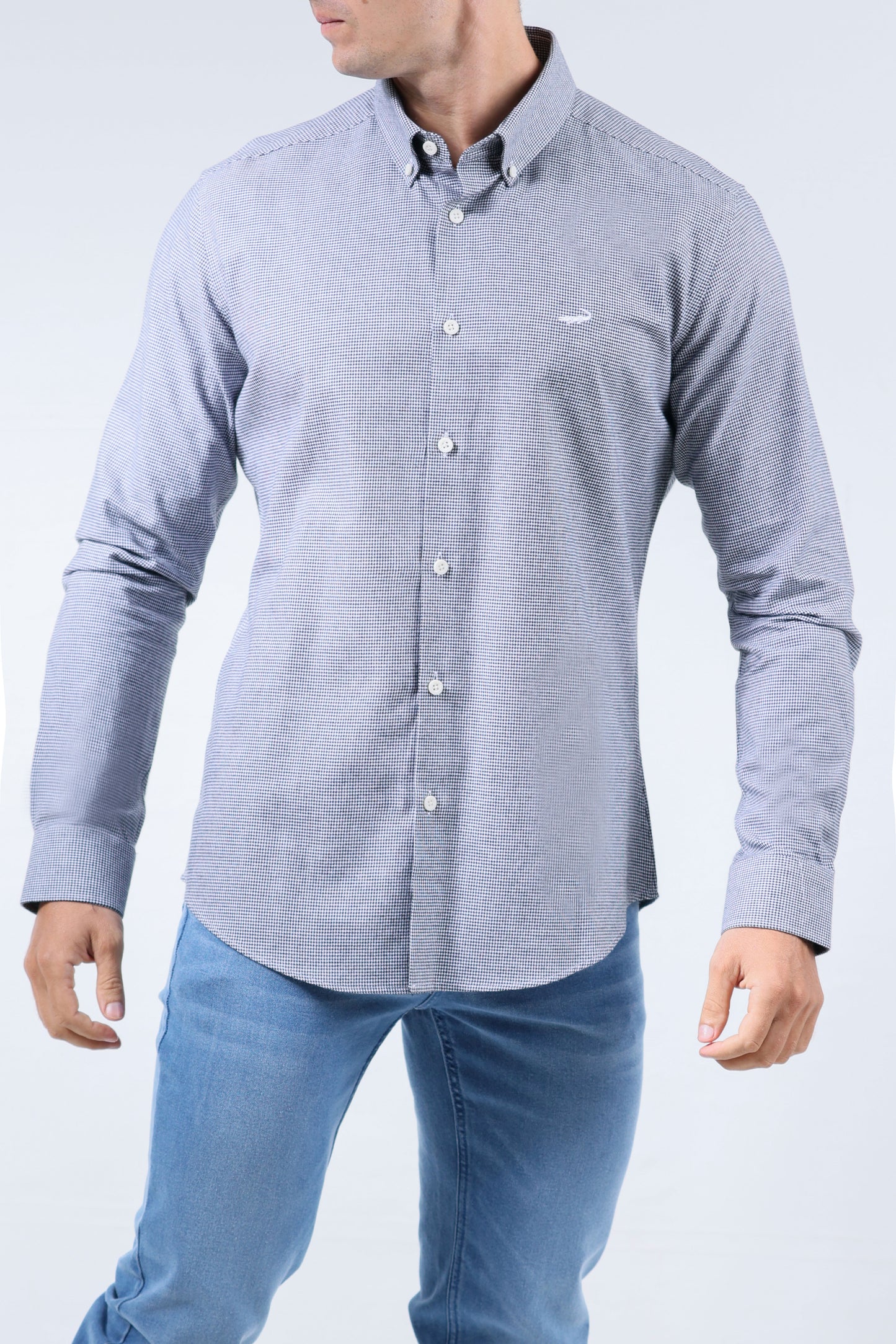 CROCODILE MEN SEMI CASUAL SLIM FIT FS SHIRT-BLACK