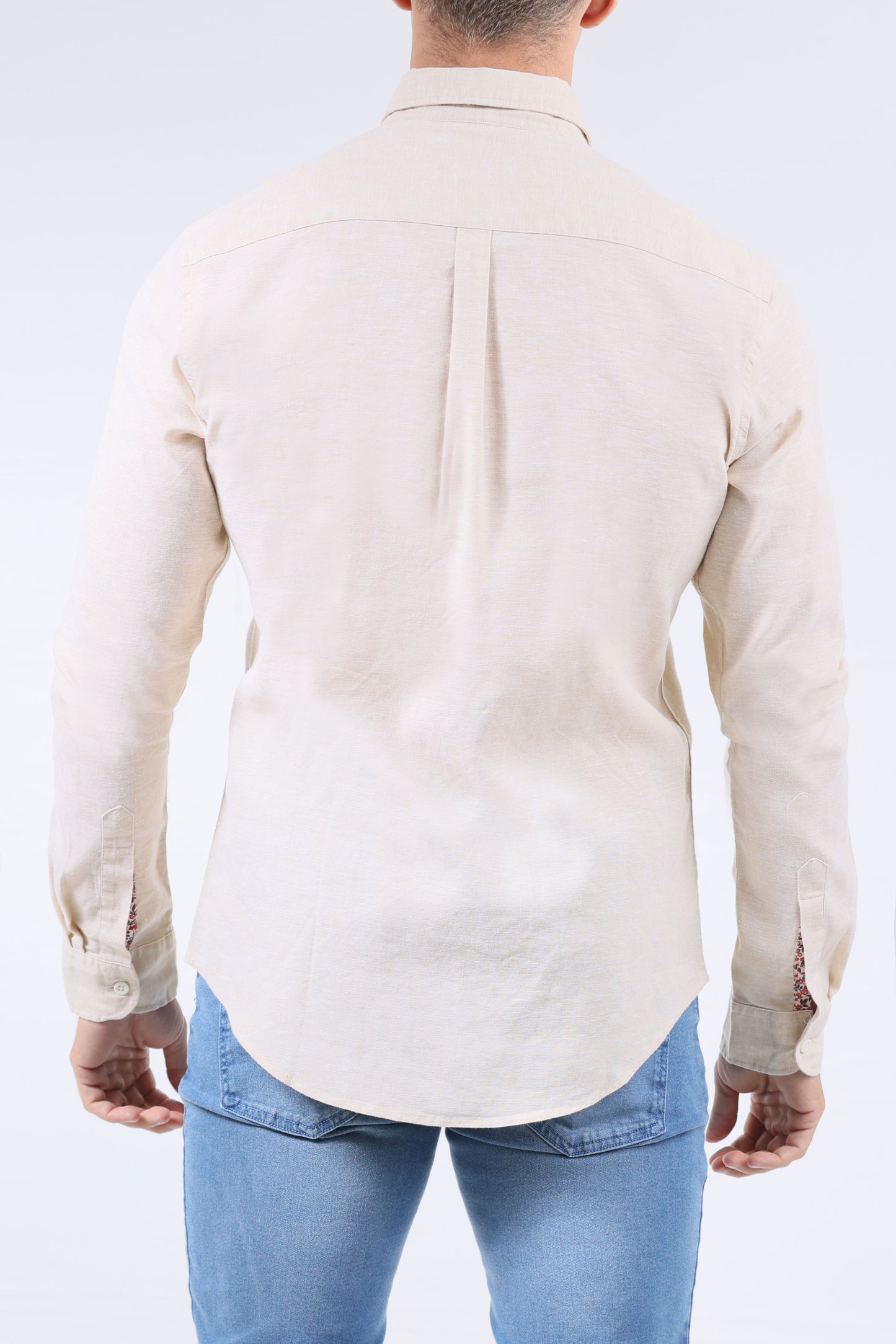 CROCODILE MEN SEMI CASUAL SLIM FIT FS SHIRT-BROWN SAFARI