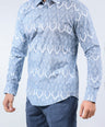 CROCODILE MEN EVENING SLIM FIT FS SHIRT-BLUE ICE