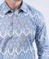 CROCODILE MEN EVENING SLIM FIT FS SHIRT-BLUE ICE