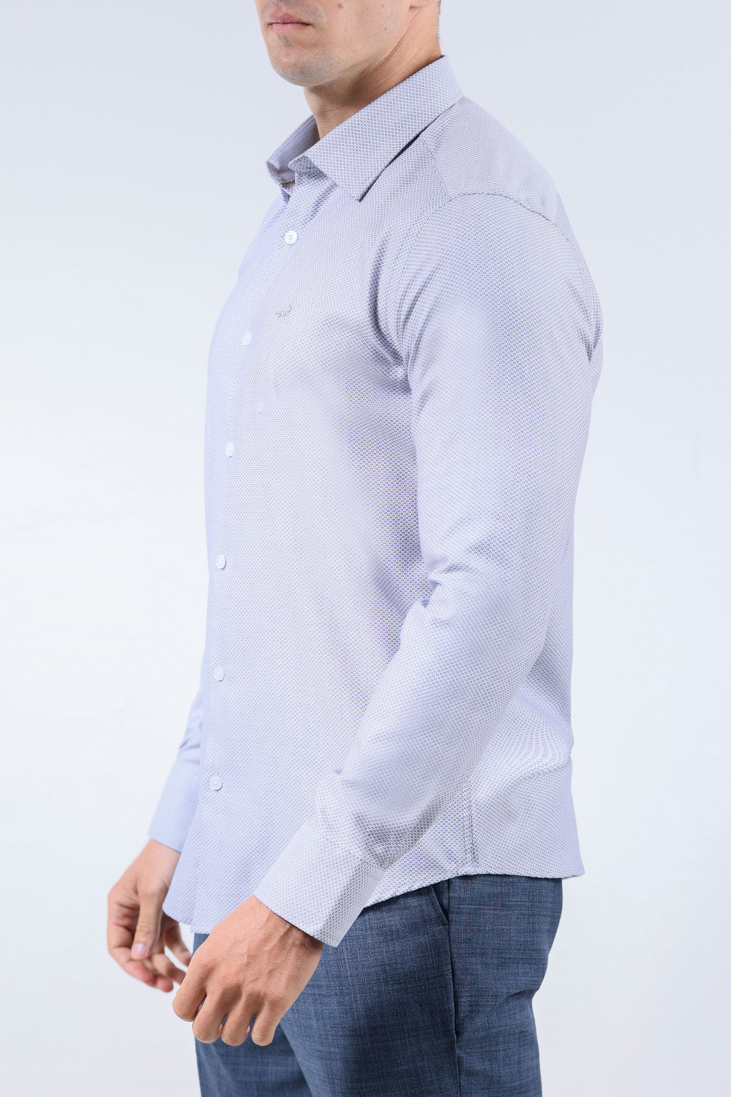 CROCODILE MEN EVENING SLIM FIT FS SHIRT-CLOUD BURST