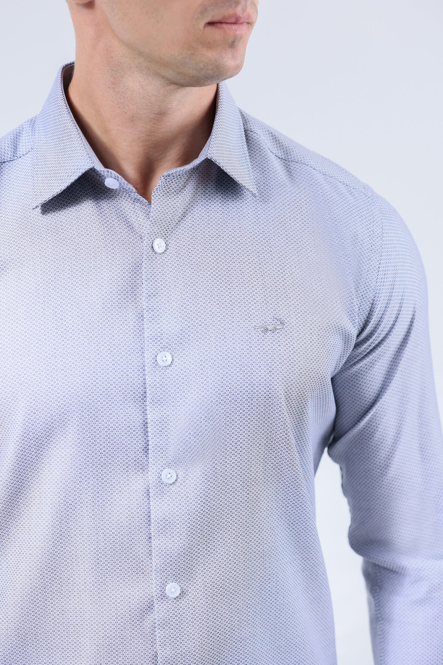 CROCODILE MEN EVENING SLIM FIT FS SHIRT-CLOUD BURST